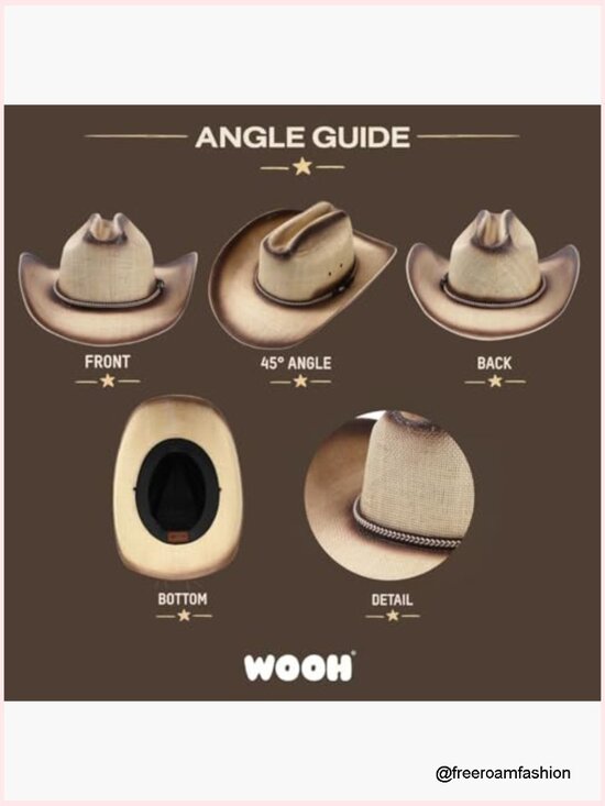 Wide Brim Straw Cowboy Hat for Women Men Western Cowgirl Rodeo Country main image 5